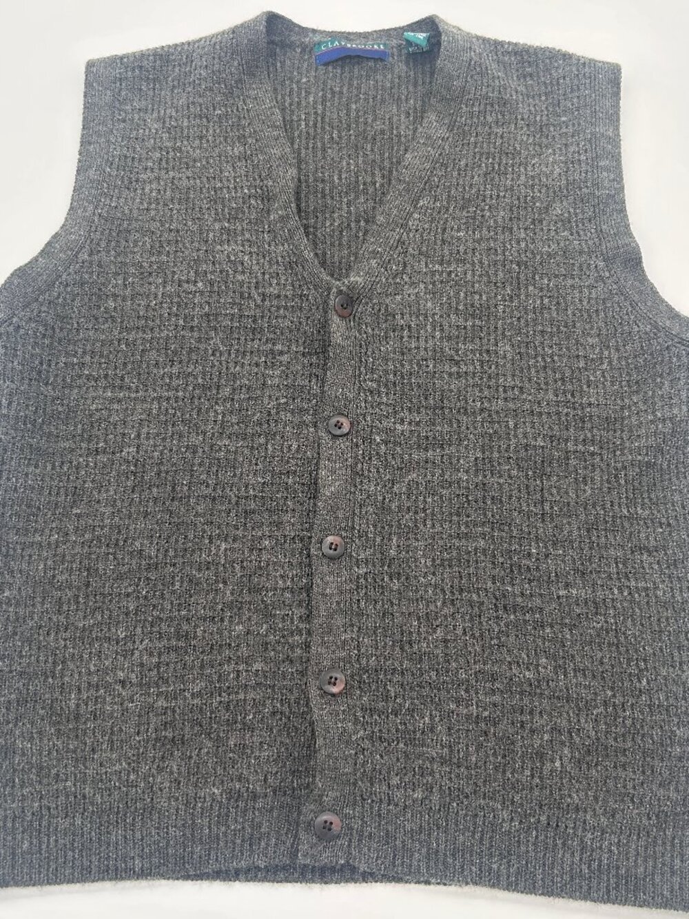 Vintage ClayBrooke Men’s button Up Wool Blend Sweater Vest Size L